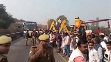 रुदौली: अशरफपुर गंगरेला के पास हाइवे सड़क पर विधानसभा अध्यक्ष सतीश महाना और देशभर से आए पीठासीन अधिकारियों का भव्य स्वागत हुआ