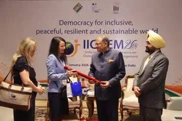 Commission held a bilateral meeting with the delegation from Estonia, reiterating collective commitment to inclusive, transparent, and technology-driven electoral frameworks, at #IICDEM2026