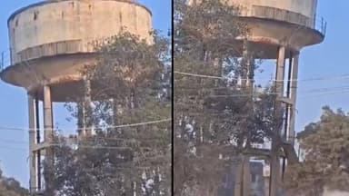 गोवर्धन: मगोर्रा में वर्षों से जर्जर खड़ी पानी की टंकी ध्वस्त, वीडियो हुआ वायरल