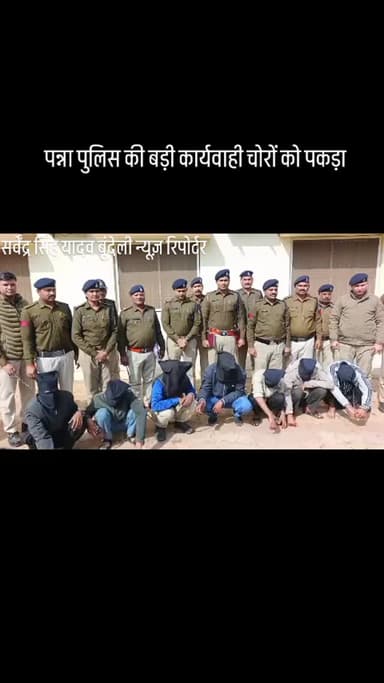 पन्ना मंदिरों एवं सुने घरों में चोरी करके दहशत फैलाने वाले गिरोह को पुलिस ने ने पकड़ा जिसमें 7 अपराधियों 19 चोरियों का ख...