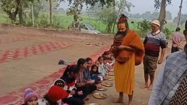 #रसूलाबाद नारदाश्रम में रामकथा समापन पर विशाल भंडारे का आयोजन।