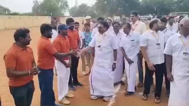 அருப்புக்கோட்டை: எஸ் பி கே பள்ளி மைதானத்தில் திமுக சார்பில் விளையாட்டுப் போட்டிகள் நடைபெற்றது