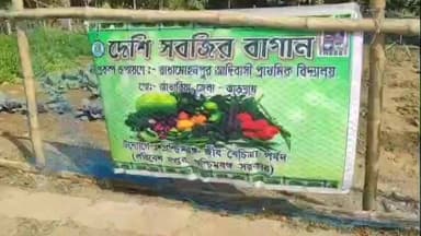 বিনপুর ১: রাধামোহনপুর আদিবাসী প্রাথমিক বিদ্যালয়ের আনাজ বাগান পরিদর্শন করলেন,রাজ্য জীববৈচিত্র্য পর্ষদের আধিকারিকরা