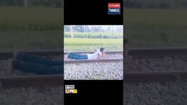 A boy showing deadly stunt #dangerous #indianrailways #indianpolice #stuntvideo #sucidecase #viral