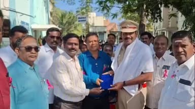 காஞ்சிபுரம்: மாவட்ட ஆட்சியர் வளாகத்தில் உலக புற்றுநோய் தினத்தை ஒட்டி விழிப்புணர்வு பேரணியை மாவட்ட காவல் கண்காணிப்பாளர் கொடியசைத்து துவக்கி வைத்தார்