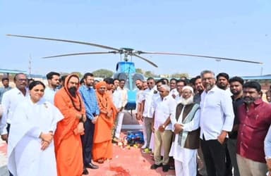 ರಾಯಚೂರು: ನಗರದಲ್ಲಿ ಹೆಲಿಕಾಪ್ಟರ್ ರೈಡ್ ಗೆ ವಿದ್ಯುಕ್ತ ಚಾಲನೆ