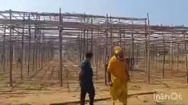 टूंडला: नागऊ चौराहा पर 1108 कुंडीय महायज्ञ के आयोजन के लिए लगाया जा रहा विशाल पंडाल