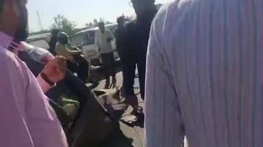 ಚನ್ನಗಿರಿ: ಹೊನ್ನೆಬಾಗಿ ಸಮೀಪ ಭೀಕರ ಅಪಘಾತ; ಎರಡು ತುಂಡಾದ ಕಾರು