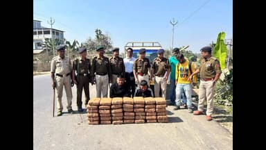 কমলপুর: কমলপুর পুলিশের বড় সাফল্য: ১০৫ কেজি শুকনো গাঁজা উদ্ধার, গ্রেপ্তার ২