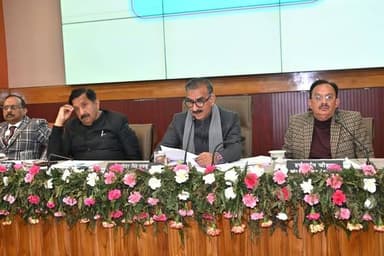 Chief Minister Thakur Sukhvinder Singh Sukhu presiding over the MLA Priority meeting at Shimla today.