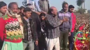 संभल: सराय तरीन शाजीपुरा रास्ते की खस्ताहाल, शमशान घाट में पानी खड़े होने से आरती ले जाने में हो रही भारी दिक्कत