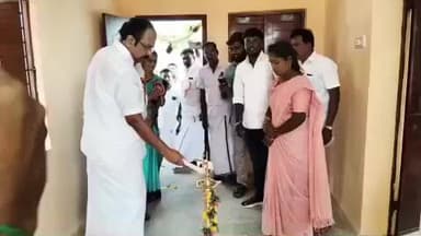 திருச்சுழி: ஆடு கோடியே 20 லட்சம் மதிப்பில் கட்டப்பட்டுள்ள 100 சமுதாய வீடுகளை பயனளிகளுக்கு வழங்கிய அமைச்சர்
