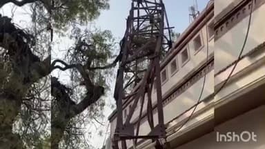 પાટણના ભદ્ર વિસ્તારમાં આવેલા એ ડિવિઝન પોલીસ સ્ટેશનના જૂના વાયરલેસ ટાવર ઉતારતા સમયે દુર્ઘટના