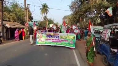 মোহনপুর: মোহনপুরে মহিলা তৃণমূল কংগ্রেসের ধন্যবাদ মিছিল