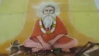 मंगरूळपीर: रांगोळीतून साकारली बिरबलनाथ महाराजांची प्रतिकृती.