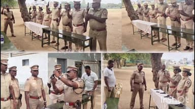 போடிநாயக்கனூர்: போடி உட்கோட்ட காவல் நிலைய அதிகாரிகளுக்கு ஆயுதங்களை பாதுகாப் பாக கையாள்வது குறித்த நினைவூட்டல் பயிற்சி வழங்கப்பட்டது