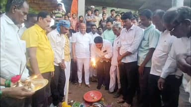 ಬಸವಕಲ್ಯಾಣ: ಚಿಕನಾಗಾಂವ ಗ್ರಾಮದಲ್ಲಿ ಸಮುದಾಯ ಭವನ ಹಾಗೂ ಅಂಬಿಗರ ಚೌಡಯ್ಯ ನವರ ಭವನ ನಿರ್ಮಾಣ ಕಾಮಗಾರಿಗೆ ಶಾಸಕ ಸಲಗರ್ ಚಾಲನೆ