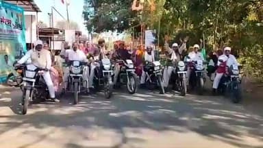 मंडला: अटूट आस्था: मोटरसाइकिल से 5100 किमी की परिक्रमा पर निकले 8 जोड़े मंडला पहुंचे