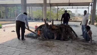 अंजड़: नर्मदा परिक्रमा पर निकले साधु की मौत, अंजड की संस्था ने किया अंतिम संस्कार