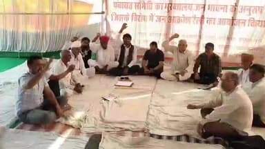 नागौर: नागौर के पशु प्रदर्शनी स्थल पर 56वें दिन भी धरना जारी।