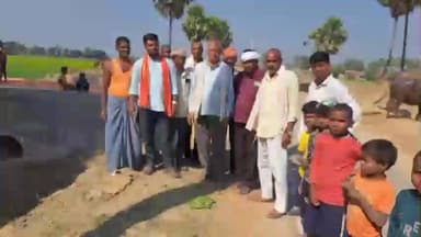 अरियरी: चकअवगिल गांव के पास पैन संकुचित करने से किसानों में आक्रोश, 25 गांवों की सिंचाई पर संकट