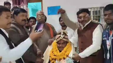 हरनौत: पारा पावरलिफ्टिंग चैंपियनशिप के स्वर्ण पदक विजेता झंडू कुमार का हरनौत बाजार में भव्य स्वागत