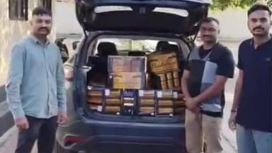 રાણપુર: બોટાદ LCBએ રાણપુરના રાજપરા પાસેથી 530 બિયર ટીન ઝડપ્યા:હેરિયર ગાડીમાંથી રૂ.8.32 લાખનો મુદ્દામાલ જપ્ત,ચાલક ફરાર