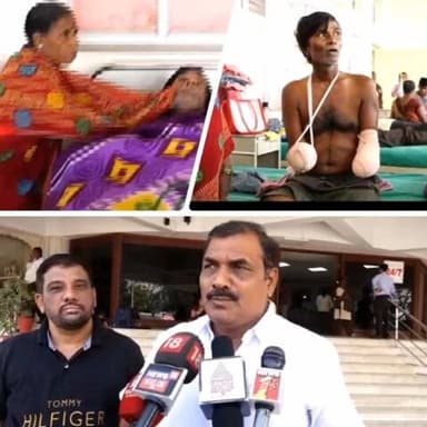 ಕಲಬುರಗಿ: ವಿದ್ಯುತ್ ಶಾಕ್ನಿಂದ ಎರಡು ಕೈ ಕಳೆದುಕೊಂಡ ಲಕ್ಷ್ಮಣ್ಗೆ ಪರಿಹಾರ ನೀಡಲು ನಗರದಲ್ಲಿ ಬಿಜೆಪಿ ಮುಖಂಡ ಅವ್ವಣ್ಣ ಮ್ಯಾಕೇರಿ ಆಗ್ರಹ