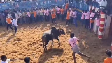 இலுப்பூர்: தென்னளுர் கிராமத்தில் விறுவிறுப்பாக நடைபெற்று வரும் ஜல்லிக்கட்டு போட்டிகள் ஏராளமான பார்வையிட்டு வருகின்றனர் RDO கோபால் சிங் துவக்கி வைத்தார்