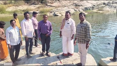 కలకడ ఝరి ఉత్సవ ప్రాంతంలో ఏర్పాట్లను పరిశీలించిన ఎంపిడిఓ భాను ప్రసాద్