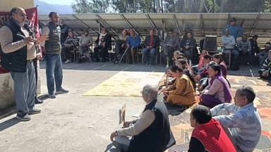 सरकाघाट: सरकाघाट में मोदी सरकार के खिलाफ मजदूरों का विशाल प्रदर्शन