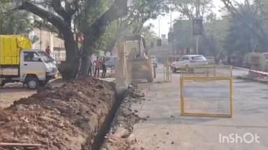 नाशिक: महात्मानगरमध्ये भरदुपारी काम सुरू असतांना गॅस पाईपलाईन फुटली , मोठी गॅस गळती