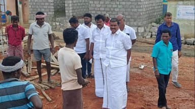 விளாத்திகுளம்: சில்லாங்குலம் மற்றும் மேலமங்கலம் பகுதியில் சமுதாய நலக்கூடம் கட்டுமான பணி எம்எல்ஏ ஆய்வு