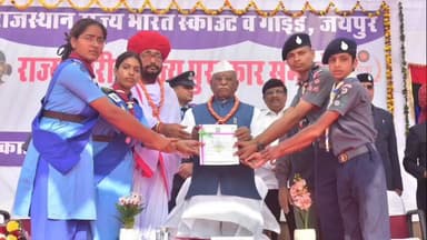 सिद्धमुख: राउमावि घणाऊ में स्काउट व गाइड की राज्यपाल पुरस्कार से सम्मानित छात्राओं और गाइड कैप्टन का किया गया सम्मान