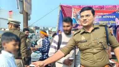 ठाकुरद्वारा: पुलिस अधीक्षक ग्रामीण, मुरादाबाद ने ठाकुरद्वारा में मंदिरों पर लगी पुलिसकर्मियों की ड्यूटी की जांच की