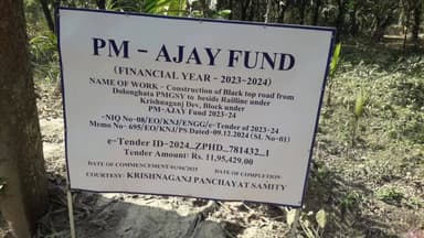 কৃষ্ণগঞ্জ: কৃষ্ণগঞ্জ পঞ্চায়েত সমিতির তত্তাবধনে PM -AJAY FUND এর প্রায় ১২ লক্ষ টাকা ব্যয়ে পাকা রাস্তা শুরু হলো