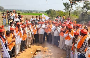 బిజినేపల్లి: గంగారం పెద్ద తండాలో సంత్ సేవాలాల్ మహారాజ్ నూతన ఆలయ నిర్మాణానికి భూమి పూజ