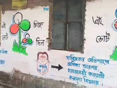 শালবনি: আসন্ন বিধানসভা নির্বাচনকে সামনে রেখে শালবনীতে তৃণমূলের দেওয়াল লিখনে লক্ষীর ভান্ডার