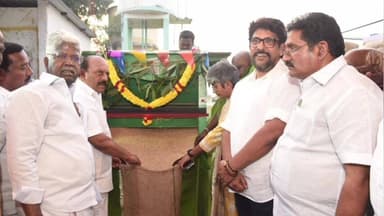 திருக்கழுக்குன்றம்: நத்தம் கரியசேரி பகுதியில் நேரடி நெல் கொள்முதல் நிலையத்தை அமைச்சர் தா மோ அன்பரசன் திறந்து வைத்தார்
