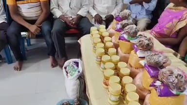 ಕಾಗವಾಡ: ಕಾತ್ರಾಳ ಗ್ರಾಮದಲ್ಲಿ 1 ಲಕ್ಷ ರೂಪಾಯಿ ವೆಚ್ಚದಲ್ಲಿ ಸ್ವಂತ ಹಣದಿಂದ ಅಂಗನವಾಡಿ ಮಕ್ಕಳಿಗೆ ಪೌಷ್ಟಿಕ ಆಹಾರ ಕಿಟ್ ವಿತರಿಸಿದ ದಂಪತಿಗಳು