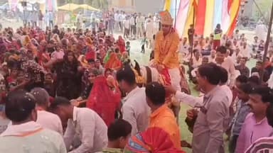 पचोर: छपरा में भगवत कथा में मनाया श्री कृष्णा-रुक्मणी विवाह, श्रद्धालु जमकर थिरके