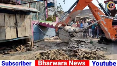 नगर पंचायत भरवाड़ा में अतिक्रमण पर चला प्रशासन का बुलडोज़र