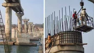 पुनासा: ओंकारेश्वर: अभय घाट के बीच नर्मदा पर अधूरा पुल, कंस्ट्रक्शन कंपनी पर मजदूर सुरक्षा में लापरवाही का आरोप