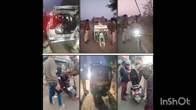 घोसवरी: घोसवरी पुलिस ने थाना क्षेत्र के विभिन्न चौराहों पर चलाया सघन वाहन जांच अभियान