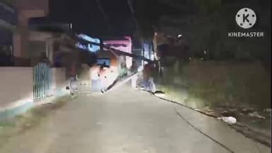 কাকদ্বীপ: নারকেল গাছ ও বিদ্যুতের খুঁটি পড়ে রাস্তা বন্ধ কাকদ্বীপ বিদ্যানগর এলাকার ঘটনা