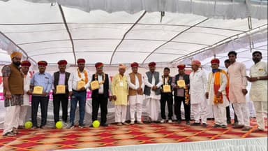 खींवसर: खींवसर विधायक रेवंतराम डांगा सामूहिक विवाह सम्मेलन में शामिल हुए