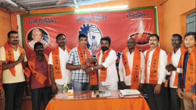 రామగుండం: సింగరేణి పరిరక్షణకు ఉద్యమించాలి., కార్మికులకు కండువాలు కప్పి బిఎంఎస్ లోకి ఆహ్వానించిన BMS అధ్యక్షులు యాదగిరి సత్తయ్య