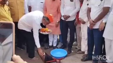 मालेगाव: चांदवड येथील बाजार तळाजवळ असलेल्या जागेवर शिवसृष्टीच्या जागेचे भूमिपूजन