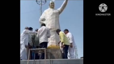 సత్తుపల్లి: తల్లాడలో 10 అడుగుల కాంస్య ఎన్టీఆర్ విగ్రహం ఏర్పాటు పనులు ప్రారంభం
