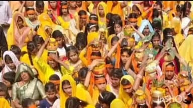 नौतनवा: बरगदवा विशुनपुर में नौ दिवसीय श्री विष्णु महायज्ञ का भव्य शुभारंभ, निकली विशाल कलश यात्रा